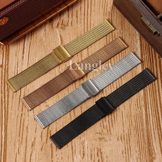 Dây đeo đồng hồ bằng thép không gỉ Milanese 16mm 18mm 20mm Tai lúa mì Lưới kim loại Dây đeo đồng hồ thanh lịch Vòng tay sang trọng dành cho nam nữ