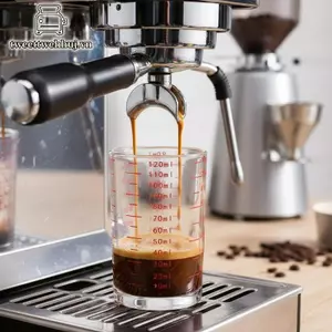 Cốc đo Espresso Tweeduj 120ml bằng kính chịu nhiệt Lý tưởng để đo cà phê và nướng chính xác VN