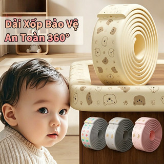 Dải xốp chống va chạm NBR mềm 2m bảo vệ trẻ khỏi va góc bàn tủ nhiều màu dính chắc mọi bề mặt