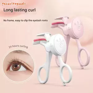 Máy uốn mi điện FAVORITEGOODS, Kẹp lông mi uốn cong lâu dài có thể điều chỉnh nhiệt độ, Sạc USB di động Dụng cụ trang điểm làm nóng nhanh Dụng cụ tạo kiểu