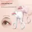 Máy uốn mi điện FAVORITEGOODS, Kẹp lông mi uốn cong lâu dài có thể điều chỉnh nhiệt độ, Sạc USB di động Dụng cụ trang điểm làm nóng nhanh Dụng cụ tạo kiểu