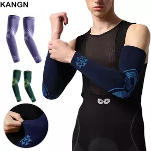 KANGN 2 Cái Bảo vệ cánh tay thể thao nam, Tay áo chống nắng bằng lụa băng đàn hồi, Vỏ bọc tay làm mát thoáng khí khô nhanh