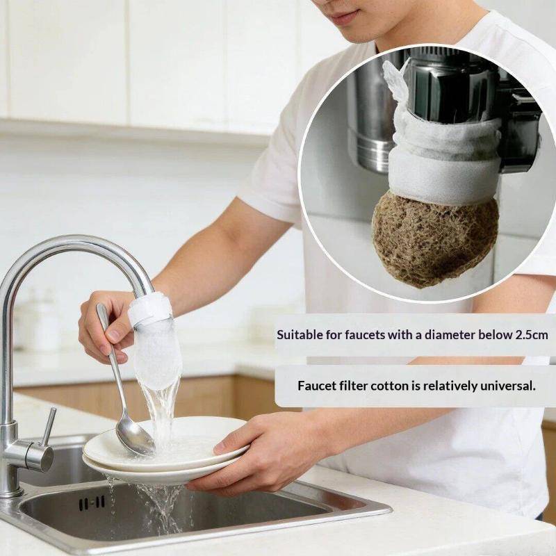 NS Universal Fit Water Tap Filter Splash-Free Cotton Layer Loại bỏ cát để làm sạch Máy nước trong mọi phòng NS