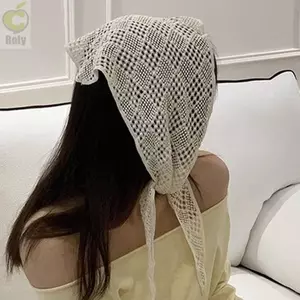 Khăn quàng tam giác ROLY, Khăn len dệt kim thoáng khí rỗng, Xu hướng Boho Móc thắt lưng trang trí đa năng dành cho nữ