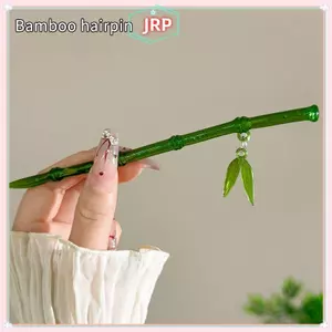 JRP 2024 Mới Phong Cách Trung Hoa Nhựa Xanh Lá Tre Tóc Sti Cho Nữ Cô Gái Vintage Acrylic Chopsti Kẹp Tóc Phụ Kiện Tóc JRP