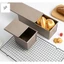 Khuôn nướng bánh mì nướng bằng thép Carbon hình chữ nhật - Dụng cụ nướng bánh mì gợn sóng chống trầy xước cho lò nướng