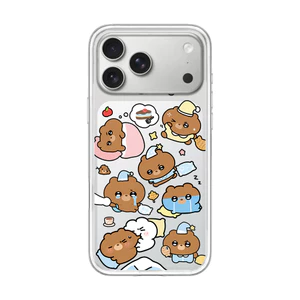 Ốp điện thoại gấu nâu từ tính cho iPhone 17 16 Pro Max 15 14 Pro Vỏ bảo vệ mờ cứng mờ trong suốt
