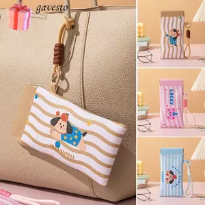 Túi đựng kính râm GAVESTO, Túi đựng kính đọc sách chống thấm nước mềm mại, thời trang đóng cửa tự động bằng da PU Phim hoạt hình Túi lưu trữ kính mắt cho nữ bé gái