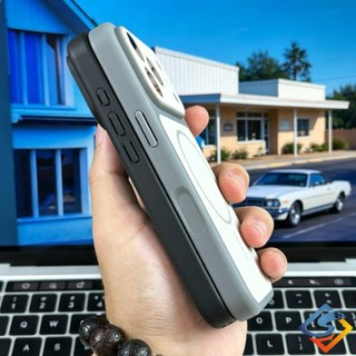 Ốp từ tính họa tiết kiểm tra vải công nghệ sang trọng cho iPhone 17 Pro Max 16 15 14 13 12 Pro Max 14 / 15 / 16Plus với bảo vệ ống kính cửa sổ lớn