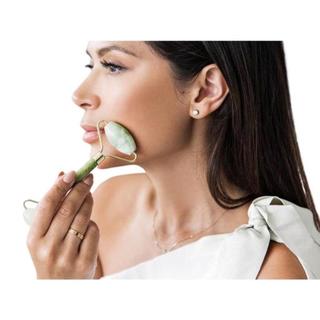 Cây Lăn Massage Mặt Mắt Cổ 2 Đầu Bằng Đá Tự Nhiên Dụng Cụ Massage Thư Giãn Chăm Sóc Da