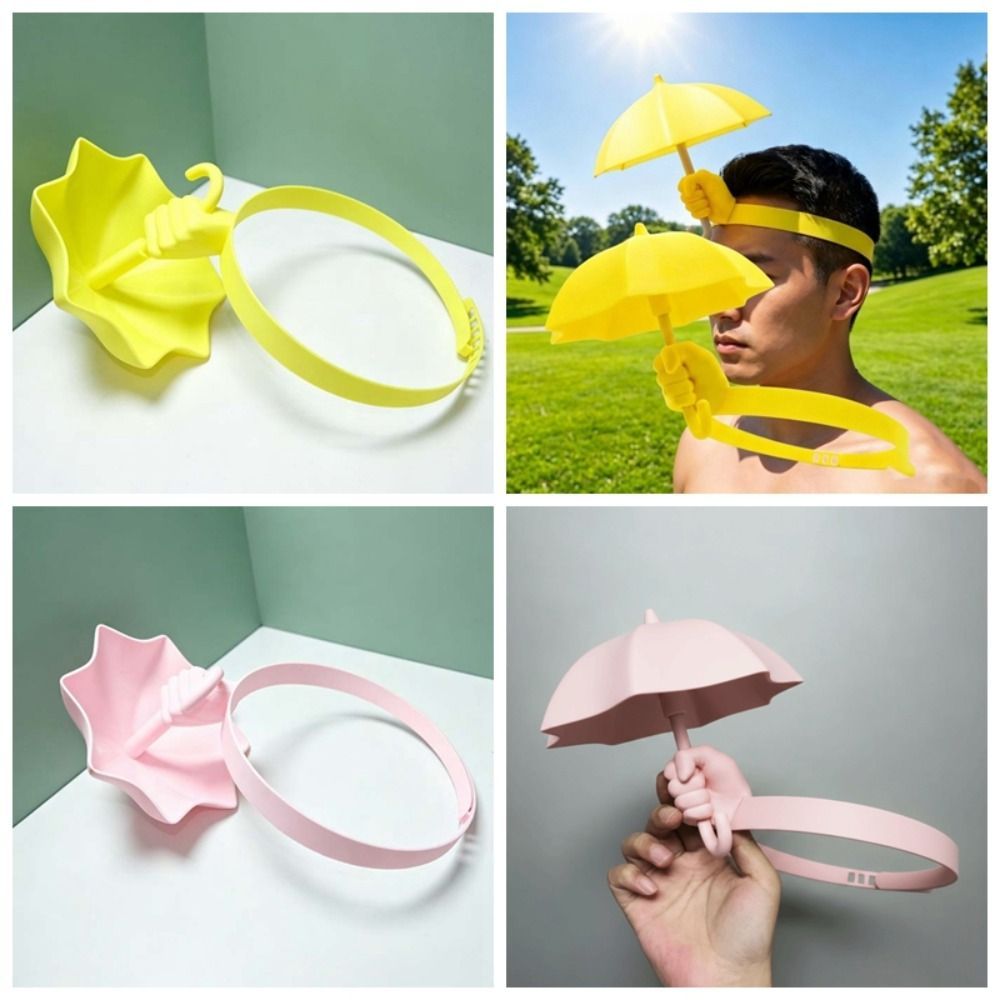 Mũ dù SENRTY, Chất liệu PLA in 3D Mũ chống nắng dù Mini, Quà tặng Gag Hình tay Mũ nón sáng tạo có thể điều chỉnh rảnh tay ngoài trời