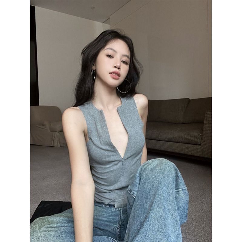 [Giảm giá có hạn trong thời gian] Áo thun ngắn cổ tròn màu xám mỏng vừa vặn cho nữ mùa hè Hot Girl Thời trang đường phố cao cấp Tất cả