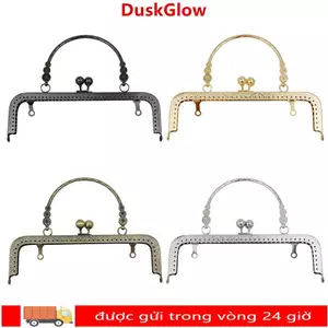 DUSKGLOW Ví Khóa Khung Túi Móc Khóa Họa Tiết Vintage Túi Khung Khóa Tay Cầm Túi Phụ Kiện DIY Thủ Công Ví Khung