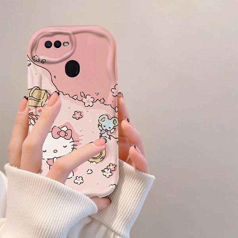 Thích Hợp Cho OPPO A5S A7 A12 F9 F9 Pro 3D Phụ Kiện TPU Mềm Hoạt Hình Kitty Nữ Vỏ Điện Thoại Chống Sốc