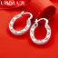 URMYLADY Bạc 925 Thanh Lịch Khắc Kẹp Bông Tai Nữ Sang Trọng Cưới Đính Hôn Dự Tiệc Thời Trang Quyến Rũ Trang Sức