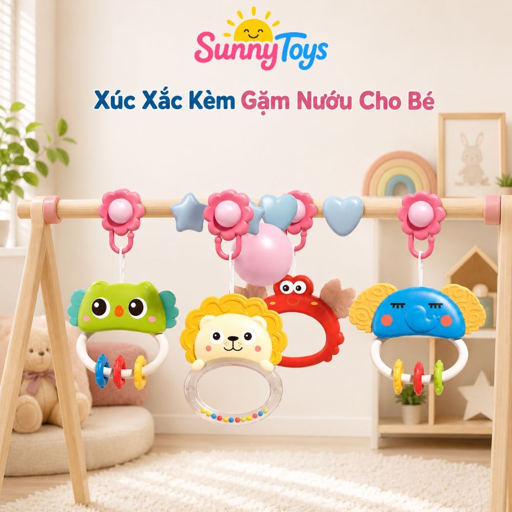 Treo Nôi Cũi Cho Bé Sơ Sinh SunnyToys - Xoay 360 Độ, Có Nhạc Và Điều Khiển Từ Xa