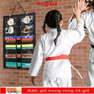 Đế trưng bày đai Taekwondo NUSSPACE, Túi treo nỉ Giá đỡ màn hình đai Karate di động, có thanh treo huy chương Túi lưu trữ nhẹ Quà tặng