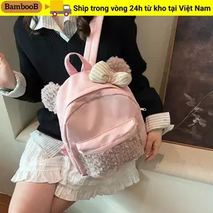 Ba lô học sinh BAMBOOB, Túi đi học 12 inch đẹp mắt, Túi sách sức chứa lớn nhẹ Nhật Bản dễ thương dành cho bé gái
