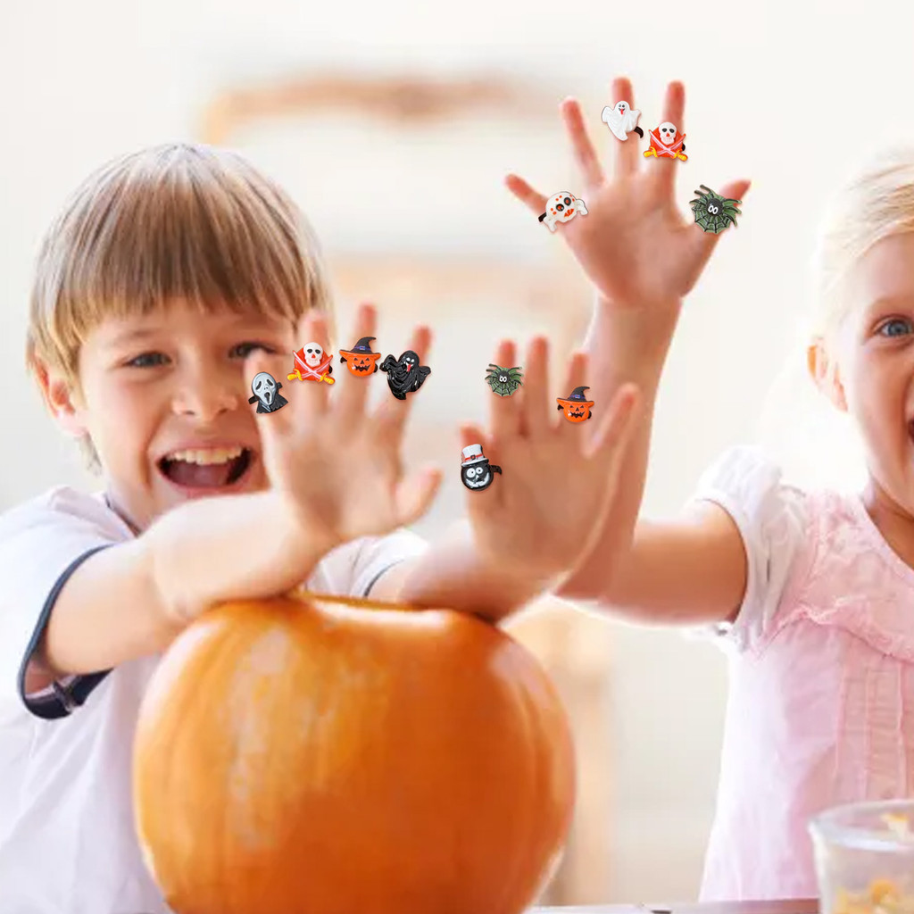 1-3 Bộ Hộp Quà Halloween Kèm Nhẫn Nhựa DIY - Bộ Thủ Công Đầu Lâu Ma Quái Cho Hoạt Động Nhóm Trẻ Em, Vật Liệu Nhựa An Toàn & Thiết Kế Sẵn Sàng Chia Sẻ