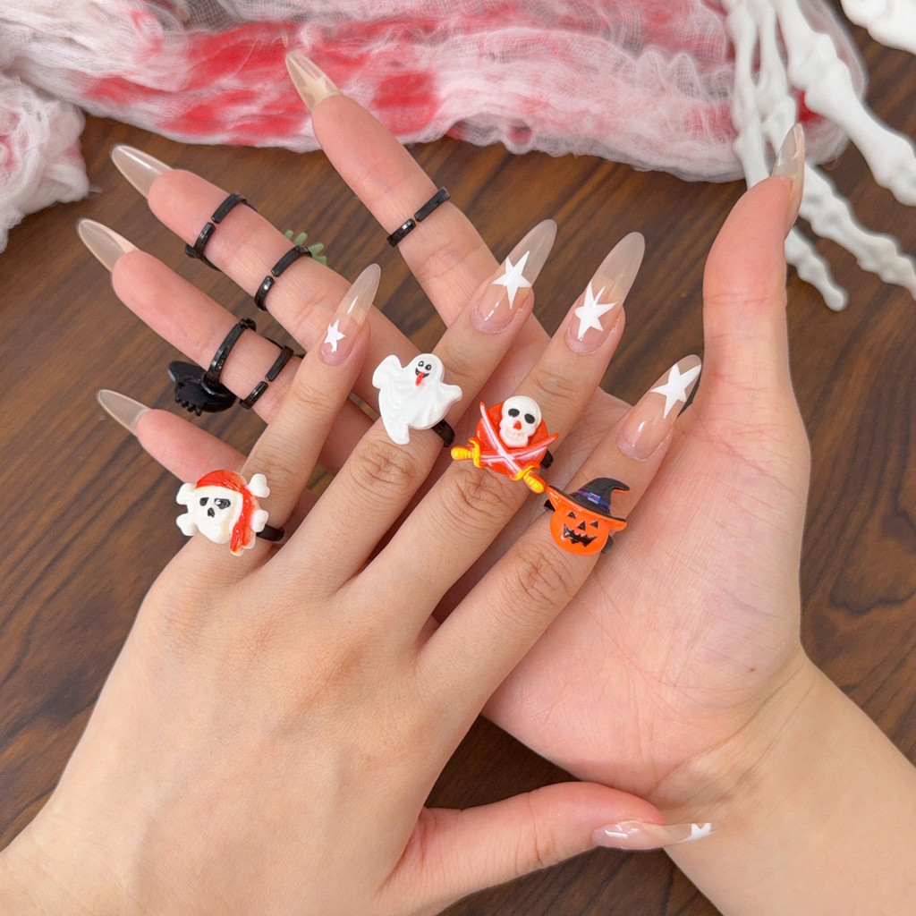 1-3 Bộ Hộp Quà Halloween Kèm Nhẫn Nhựa DIY - Bộ Thủ Công Đầu Lâu Ma Quái Cho Hoạt Động Nhóm Trẻ Em, Vật Liệu Nhựa An Toàn & Thiết Kế Sẵn Sàng Chia Sẻ