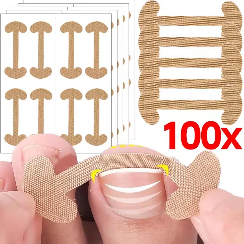 100 Miếng dán móng chân dính để chỉnh sửa móng tay mọc ngược - Dải điều trị móng tay chống nhiễm trùng - Ứng dụng dễ dàng Dụng cụ chăm sóc bàn chân dùng một lần