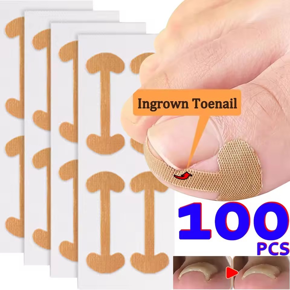 100 Miếng dán móng chân dính để chỉnh sửa móng tay mọc ngược - Dải điều trị móng tay chống nhiễm trùng - Ứng dụng dễ dàng Dụng cụ chăm sóc bàn chân dùng một lần