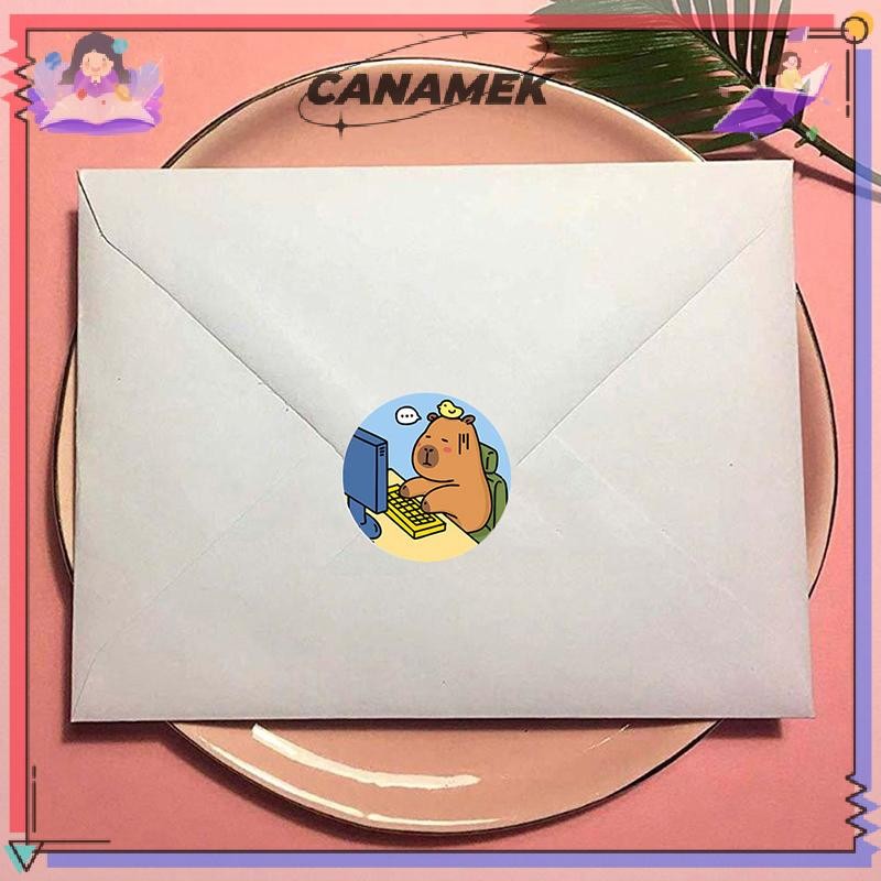 CANAMEK 500 Cái / cuộn Hoạt Hình Đáng Yêu Capybara Động Vật Dán Phần Thưởng Dễ Thương Miếng Dán Notebook Vali Laptop Dán Decal CSF