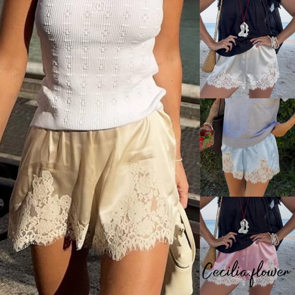 Quần nữ ống rộng viền ren, cạp cao - Phong cách boho phù hợp văn phòng