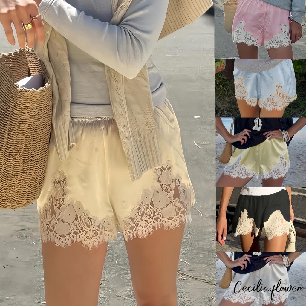 Quần nữ ống rộng viền ren, cạp cao - Phong cách boho phù hợp văn phòng