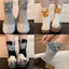 Tất Cotton BORAGETE, Tất Ống Giữa Trứng Mèo Ba Chiều, Thoải Mái Mềm Mại Hoạt Hình Hút Mồ Hôi Cặp Đôi Tất Mặc Thường Ngày