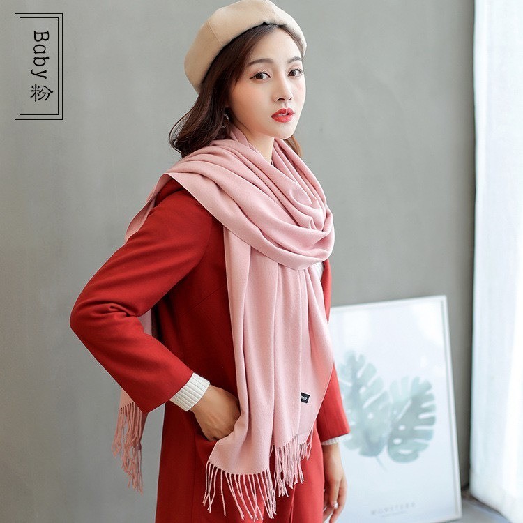Khăn Choàng Cổ Cashmere Lông Cừu, Bản To 200 x 70cm Dành Cho Nam Nữ, Ấm Áp Mùa Đông Chắc Chắn