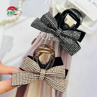 Kẹp tóc nơ kim cương lấp lánh và kẹp cá mập lớn, phong cách Hàn Quốc dành cho phụ nữ