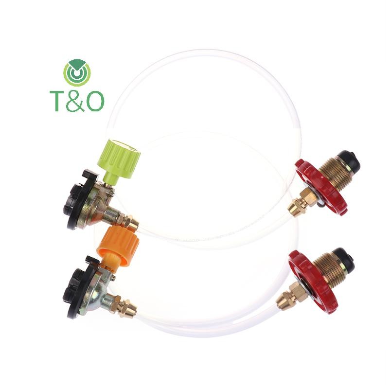 [T & O-t] Bếp gas cắm trại Bộ chuyển đổi nạp khí Cassette ngoài trời Van nạp bình xăng Lò gas Phụ kiện van lạm phát [mới]