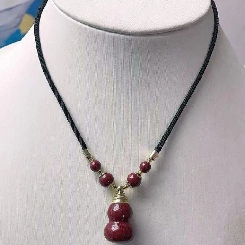 🔥Mặt dây chuyền tự nhiên cinnabar tím vàng, đá cát baifu wufu linmen - Quà tặng độc đáo