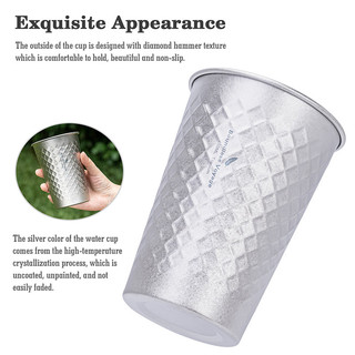 Boundless Voyage TA1 Cốc Titan Có Thể Xếp Chồng Kim Loại Cốc Uống Nước Bia Có Thể Tái Sử Dụng Cho Gia Đình, Tiệc, Cắm Trại Ti3047D-48D
