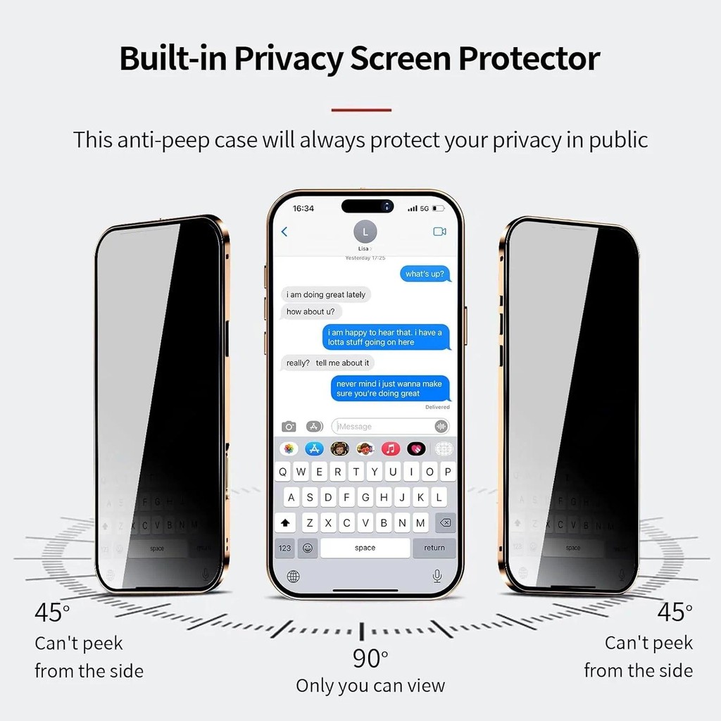 Ốp hấp phụ từ tính bảo mật chống nhìn trộm kính đôi cho IPhone 17 16e 15 14 13 Pro Max 16Plus có nắp bảo vệ ống kính máy ảnh