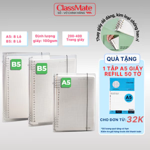 Sổ Còng A4/B5/B4 Kèm Ruột Giấy Refill Còng Siêu Tiện Lợi, Sổ Còng Thay Được Giấy Refill Dễ Dàng Làm Sổ Tay -AT