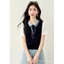 Mùa Thu 2025 - Áo sơ mi nữ preppy style phiên bản Hàn Quốc, tay ngắn dáng ôm