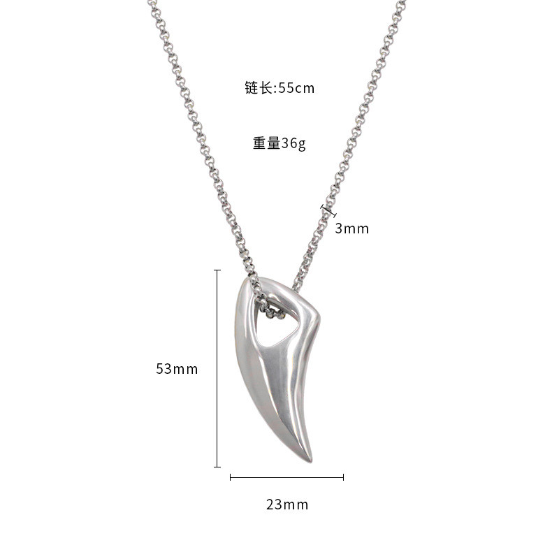 Mặt dây chuyền thép titan fang retro, thép không gỉ, phù hợp thời trang nam và làm kỷ niệm