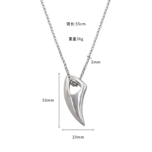 Mặt dây chuyền thép titan fang retro, thép không gỉ, phù hợp thời trang nam và làm kỷ niệm