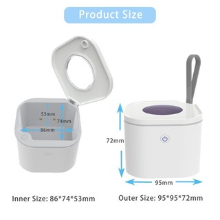 Hộp khử trùng núm vú giả có thể sạc lại DE USB C Hộp tiệt trùng vuông tận hưởng vệ sinh nhanh chóng để an toàn cho bé Chăm sóc hàng ngày