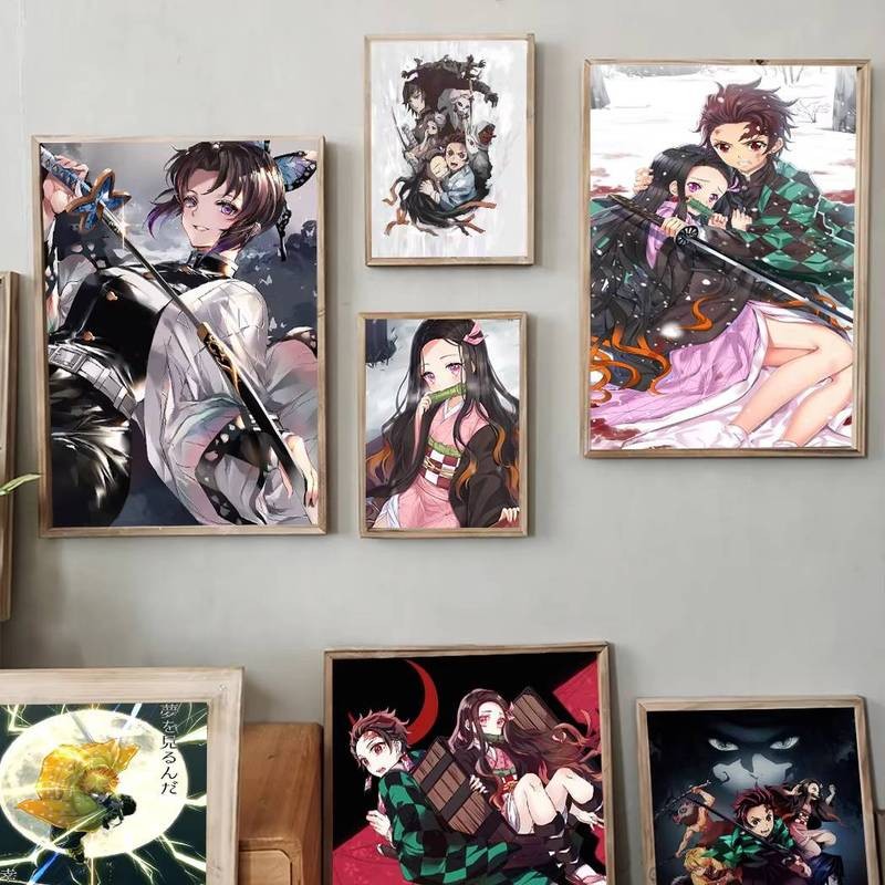 Anime Nhật Bản Diệt Quỷ Nghệ Thuật Treo Tường Độ Nét Cao poster Nội Thất Màn Hình In Phòng Khách badroom Trang Trí Nhà Giấy Dán Tường