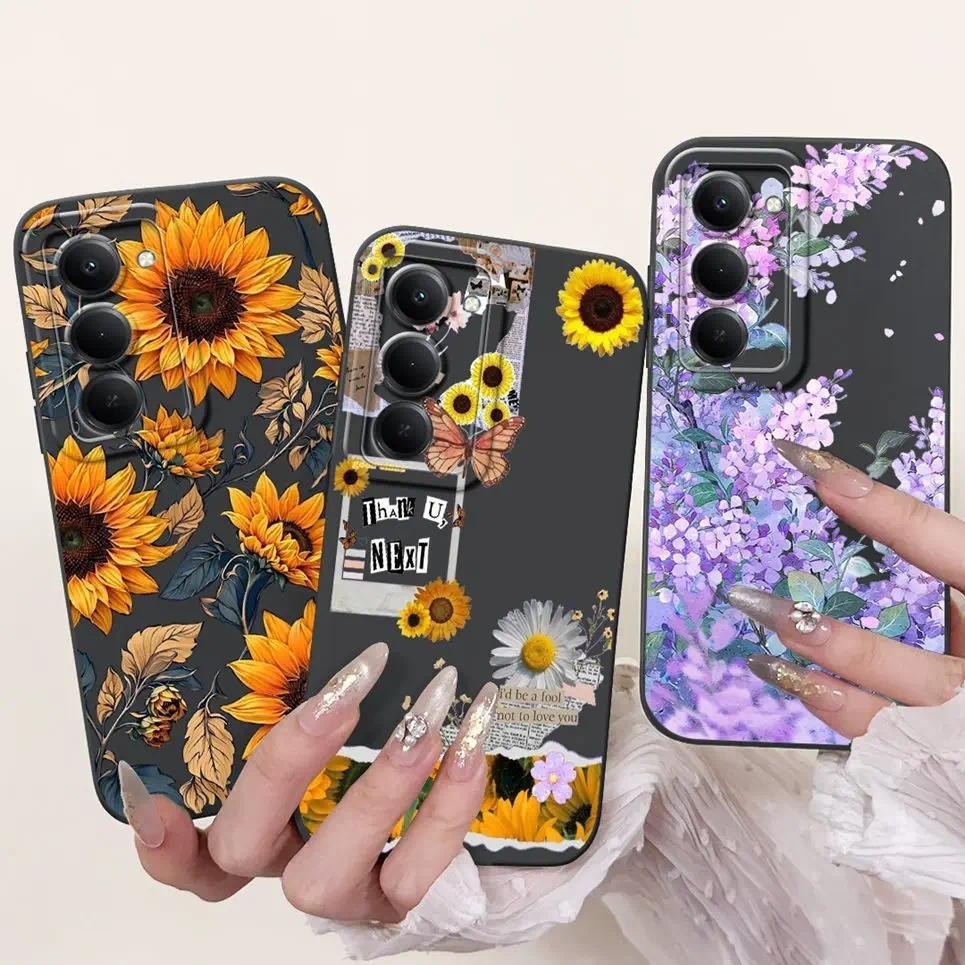 Vỏ hoa hình bướm nữ tính cho Xiaomi Redmi 15 Redmi15 5G Ốp điện thoại vật chất Vỏ silicon lỏng mềm Xiomi 15 Coque