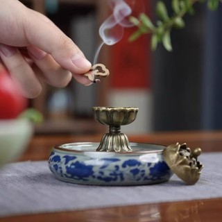 Lư Hương, Hộp Xông Trầm Hương Hình Bảo Liên Đăng Bằng Hợp Kim Đồng (Cỡ Bé)