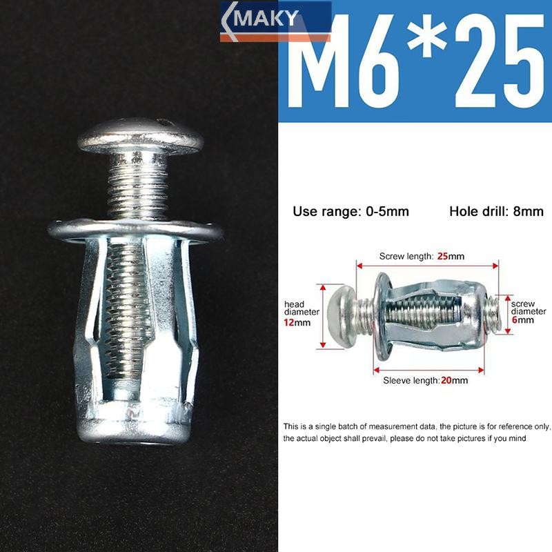 Onetimingcool 10 Bộ M4 / M5 / M6 Jack Nuts Vít Kim Loại Ô Tô Cánh Hoa Hạt Có Ốc Vít Cho Rỗng Tường Sắt Da VN