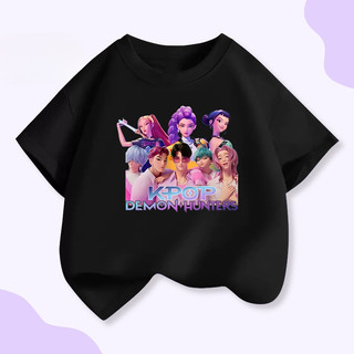 Trẻ Em Kpop Demon Hunter In Hình Hoạt Hình Tay Ngắn Áo Mùa Hè Thường Ngày Unisex Quần Áo