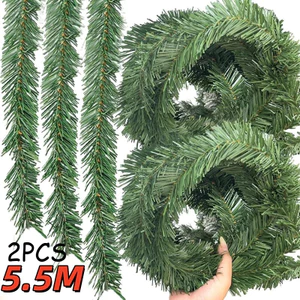 2 Chiếc 5.5m Cỏ Nhân Tạo Ruy Băng Giáng Sinh Ngày Lễ Trang Trí Tiệc Cây Giáng Sinh Cây Nho