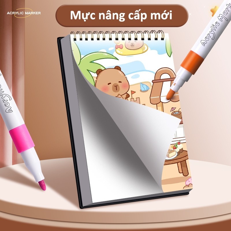 Bút Lông Màu Acrylic Marker 12/24/36/48/60 – Vẽ Đa Năng Trên Mọi Chất Liệu, Màu Lên Chuẩn Nét