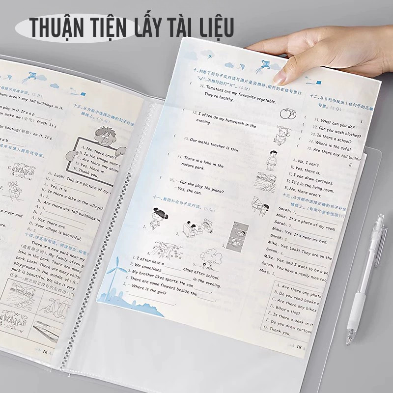 Bìa Lá Đựng Tài Liệu A4 Nhựa PP – File Lá Trong Suốt Chống Nước, Sắp Xếp Hồ Sơ Văn Phòng