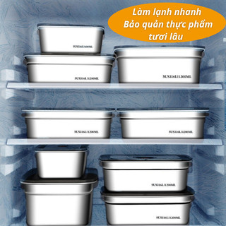 IKEA Mama – Hộp Bảo Quản Thực Phẩm Inox Cao Cấp, Nắp Kín Ngăn Mùi, Dùng Tủ Lạnh